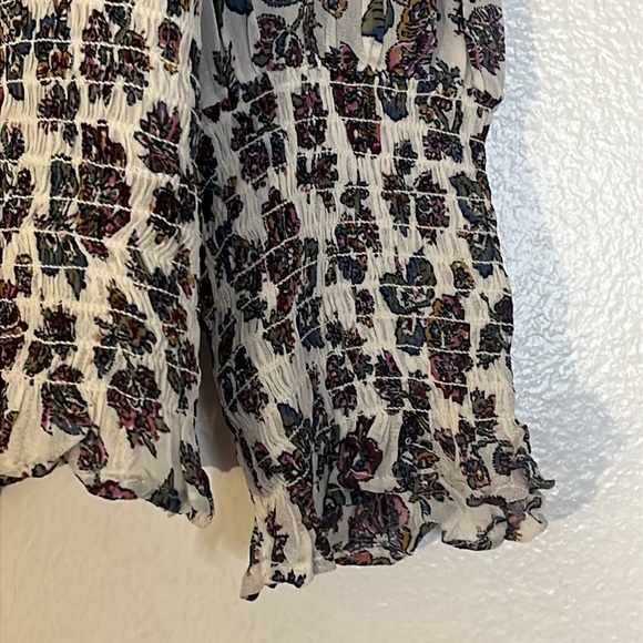 Veronica Beard | Kali smocked floral blouse top Women’s size 12 ruffle stretch - Picture 5 of 10